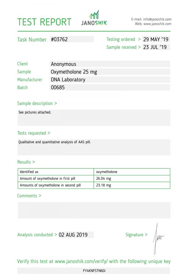 Oxymetholone [Anadrol] DNA labs 100 tabs [25mg/tab] 2