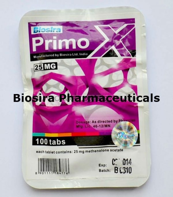 Primox Biosira (Methenolone Acetate) 100tabs (25mg/tab) 1